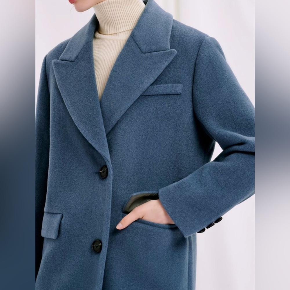 Freya Wool Coat - Nightime Blue (Petite Studio, 100% wool)